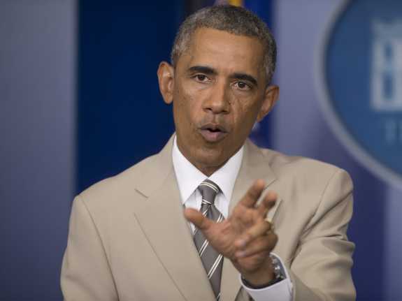 President Obama said Thursday at the White House that the U.S. doesn't yet have a strategy on how to deal with the Islamic State militant group.