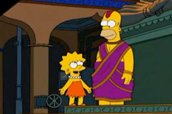 Homer thinks he is a god in the episode of "The Simpsons" set in Bangalore.