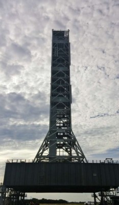 The Mobile Launcher stands nearly 400-feet tall and will launch NASA's SLS rocket. Photo: Brendan Byrne