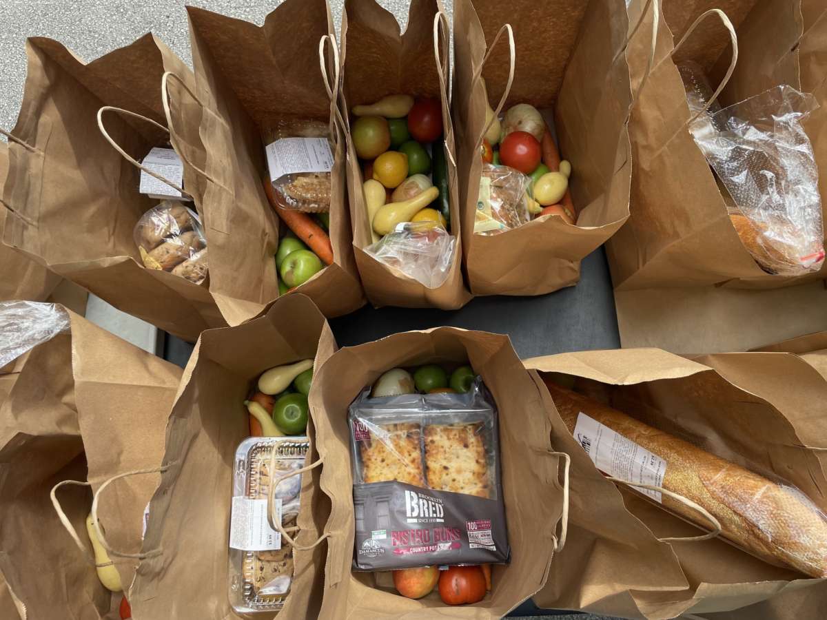 Produce that will be given out in paper bags by Farm to Trunk. Photo: Crystal Tisme